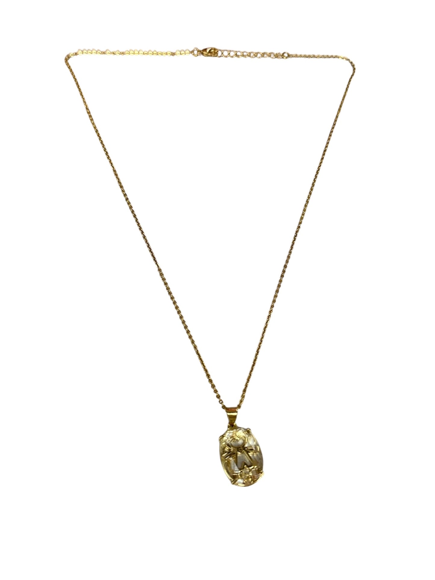 Little Doll Pendant Gold Plated Necklace-2