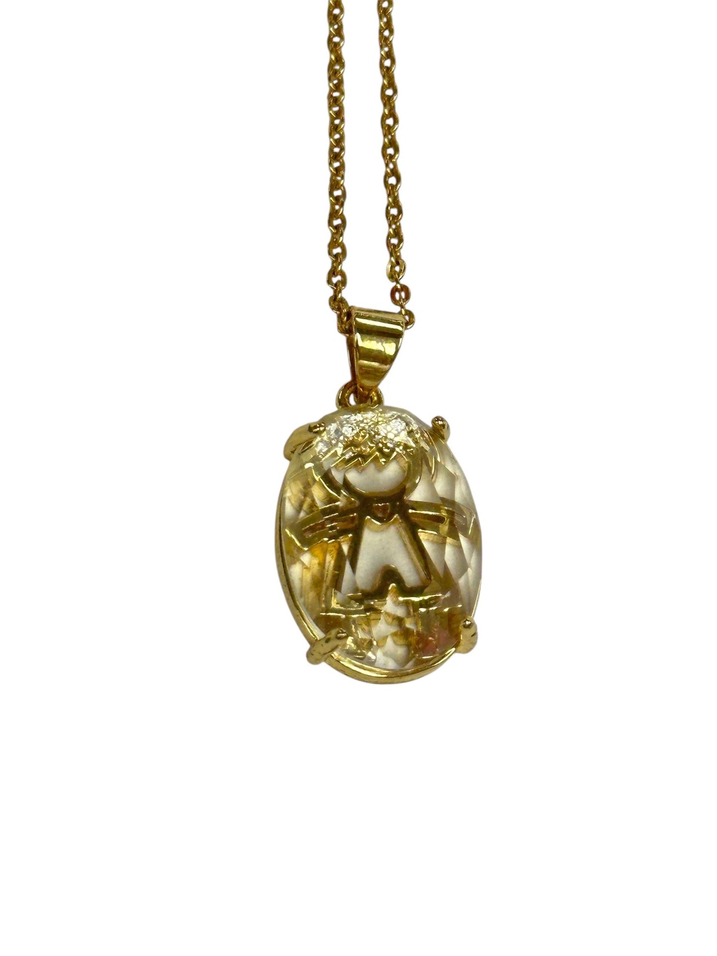 Little Doll Pendant Gold Plated Necklace-1