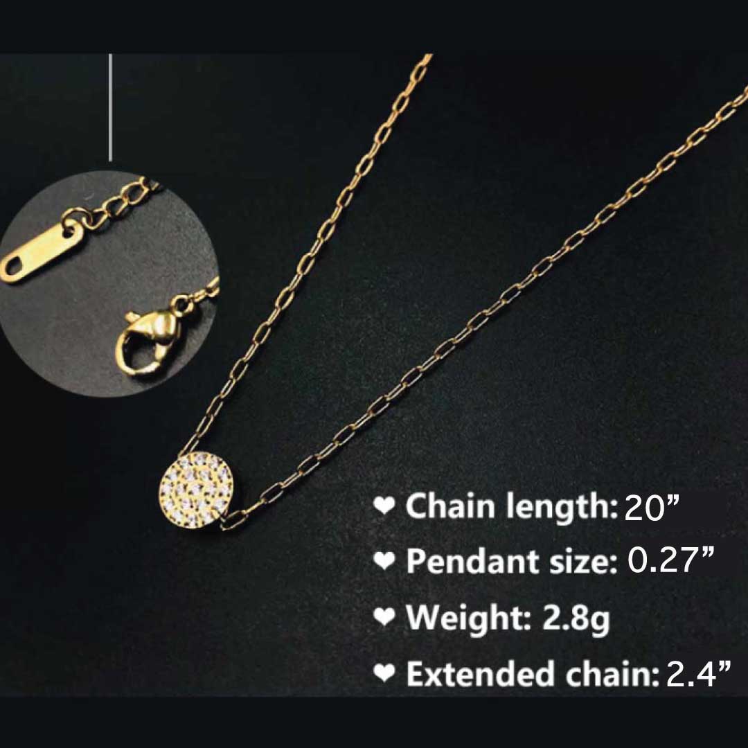 Stainless Steel Gold Sun Necklace-2