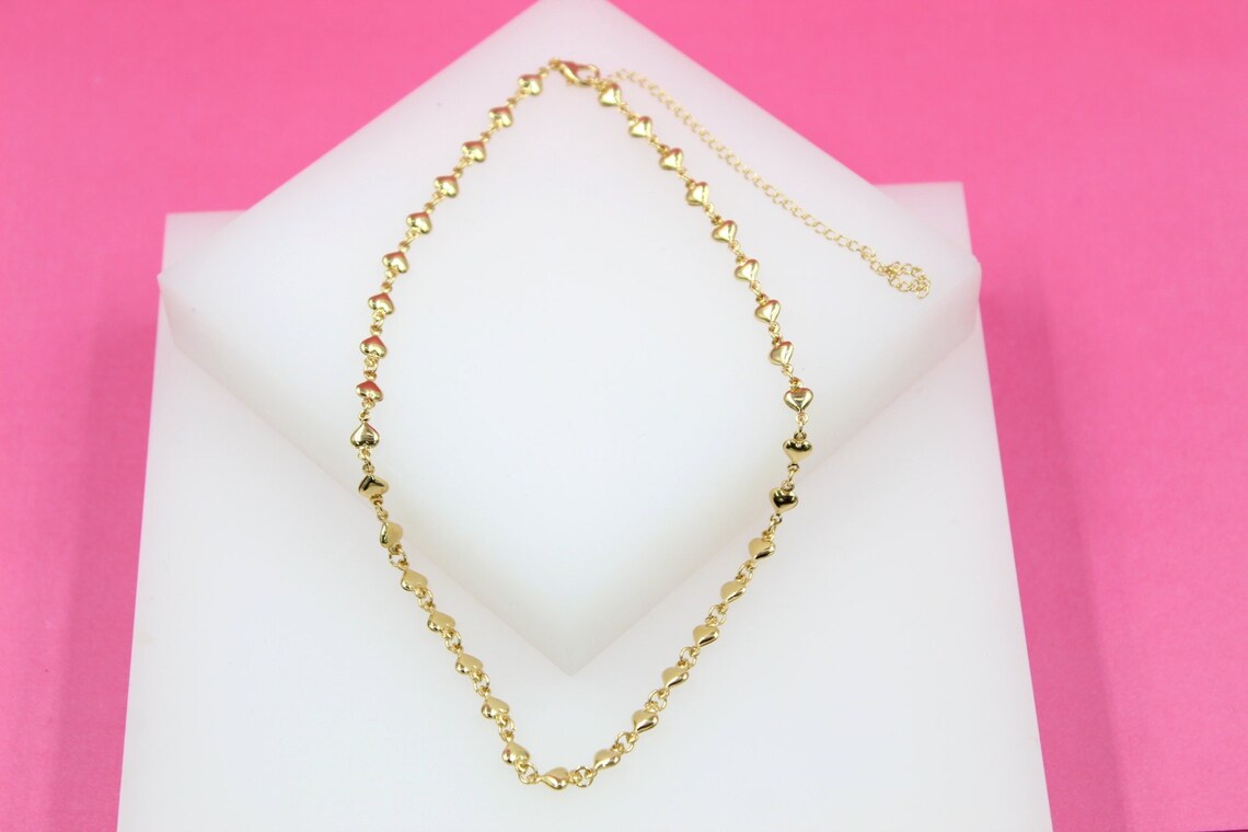 18K Gold Filled Heart Charm Necklace-1